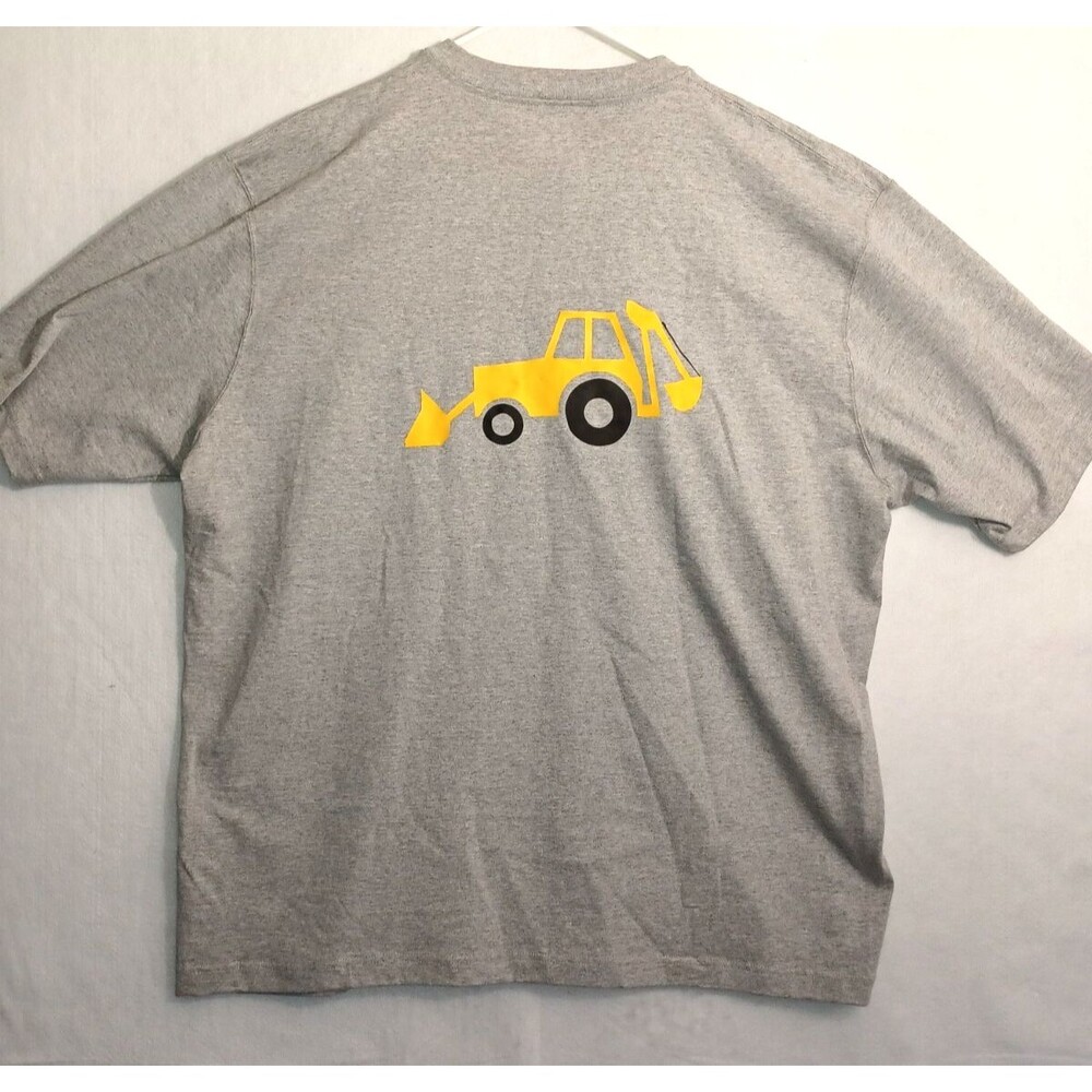 Carhartt Men's T-shirt Henley Short Sleeve Size 2XL 1/4 Button Gray Construction